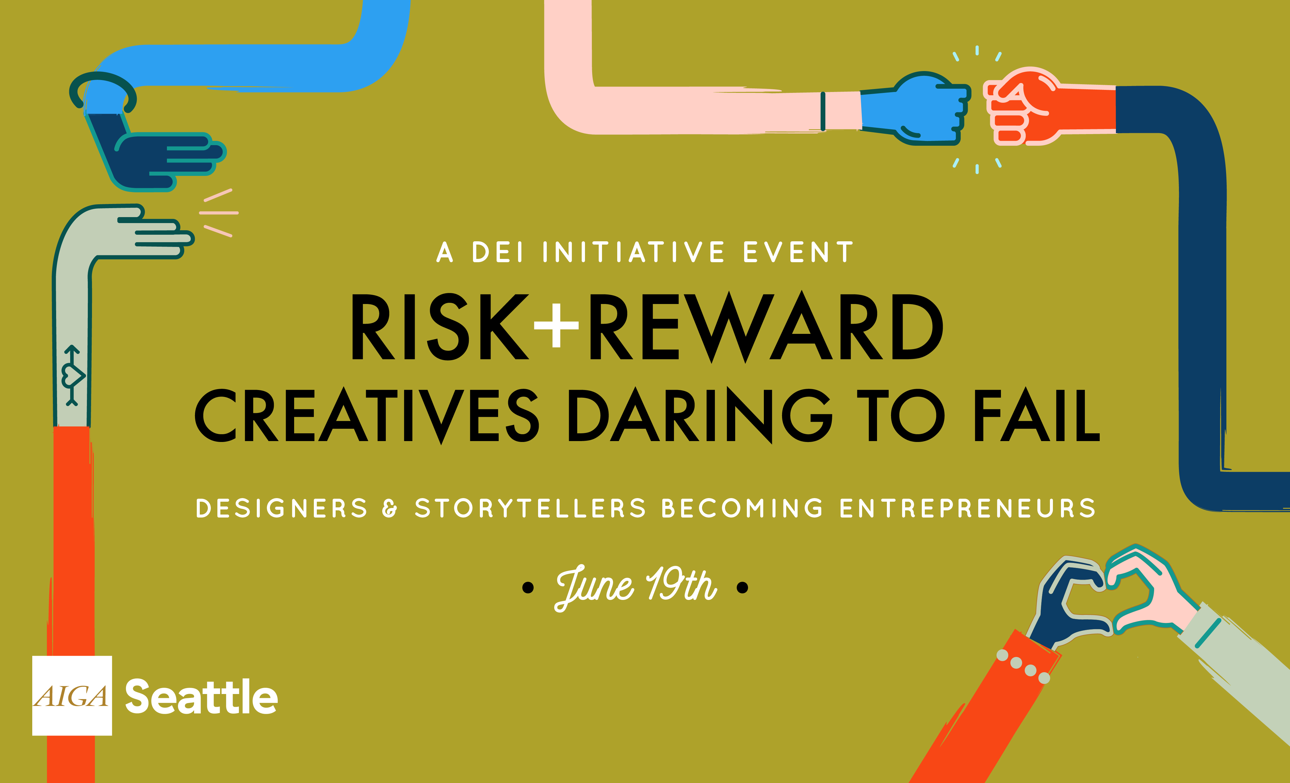 AIGA DEI Risk and Reward – June 19th 2019 event banner